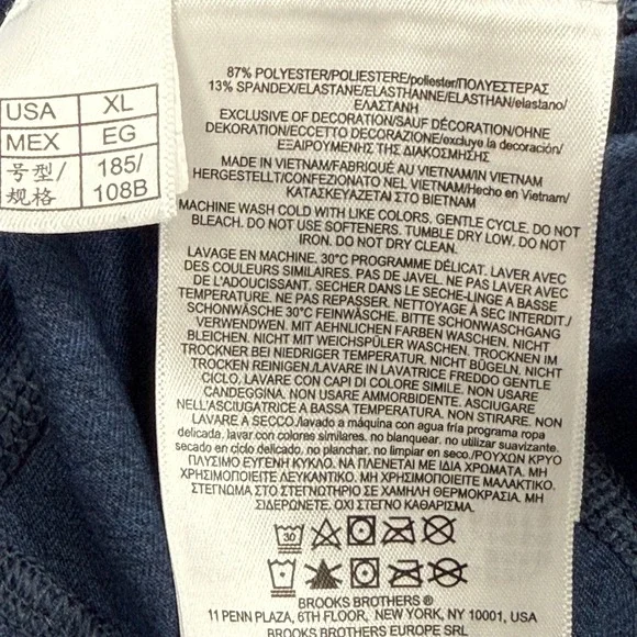 Brooks Brothers Performance Mens XL Navy Blue 1/4 Quarter Zip Pullover Stretch - Picture 7 of 9